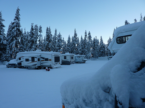 Winter RV Camping at White Pass