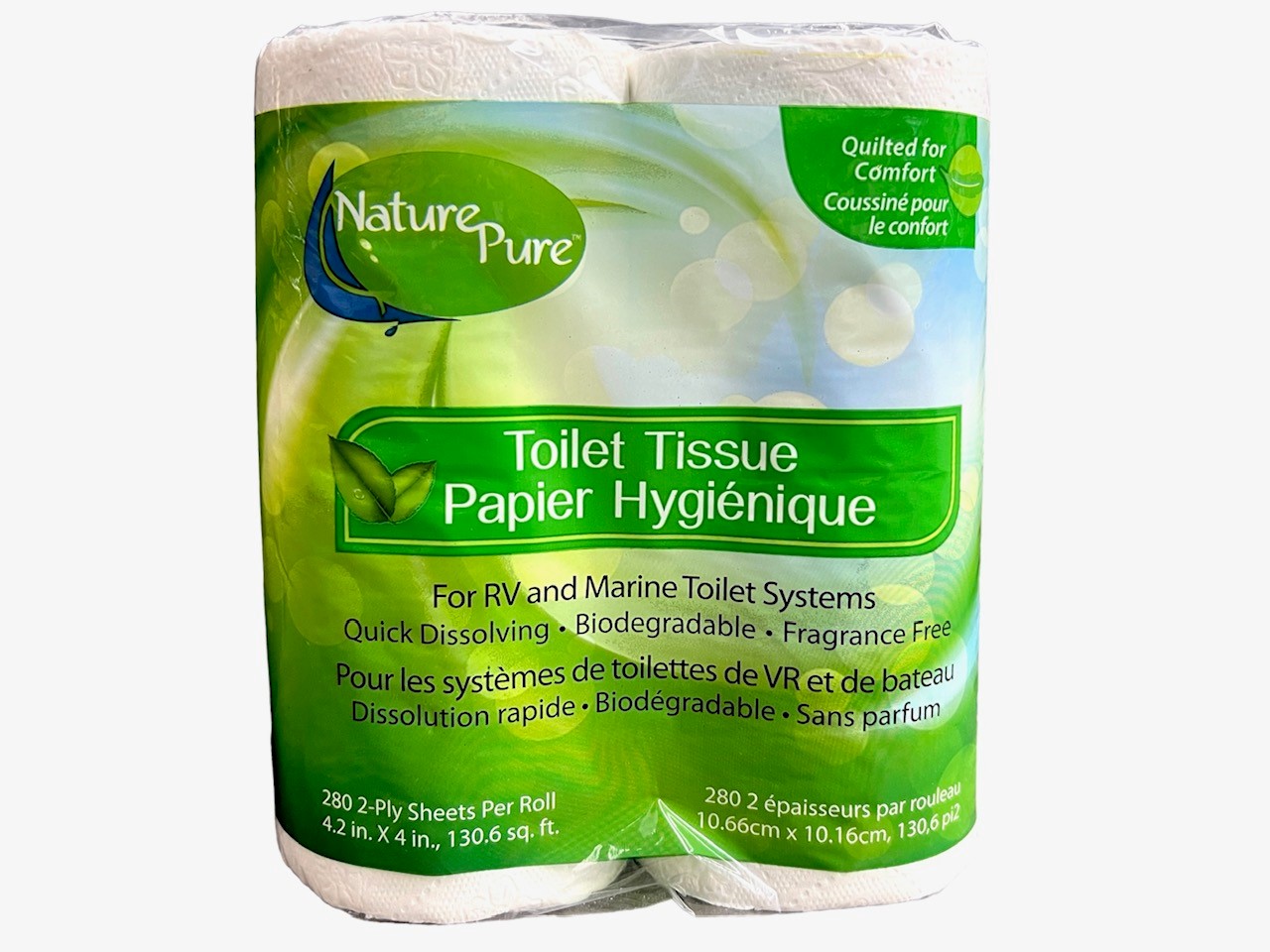 Nature Pure RV 2Ply Toilet Tissue, 4Pack Order Today!