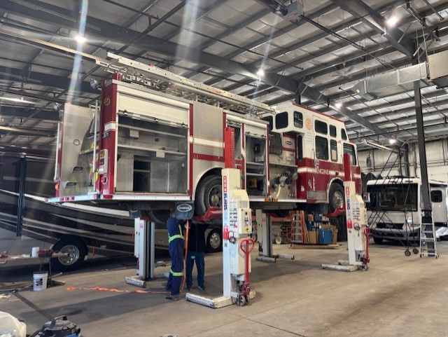 Firetruck in shop at Bucars-1